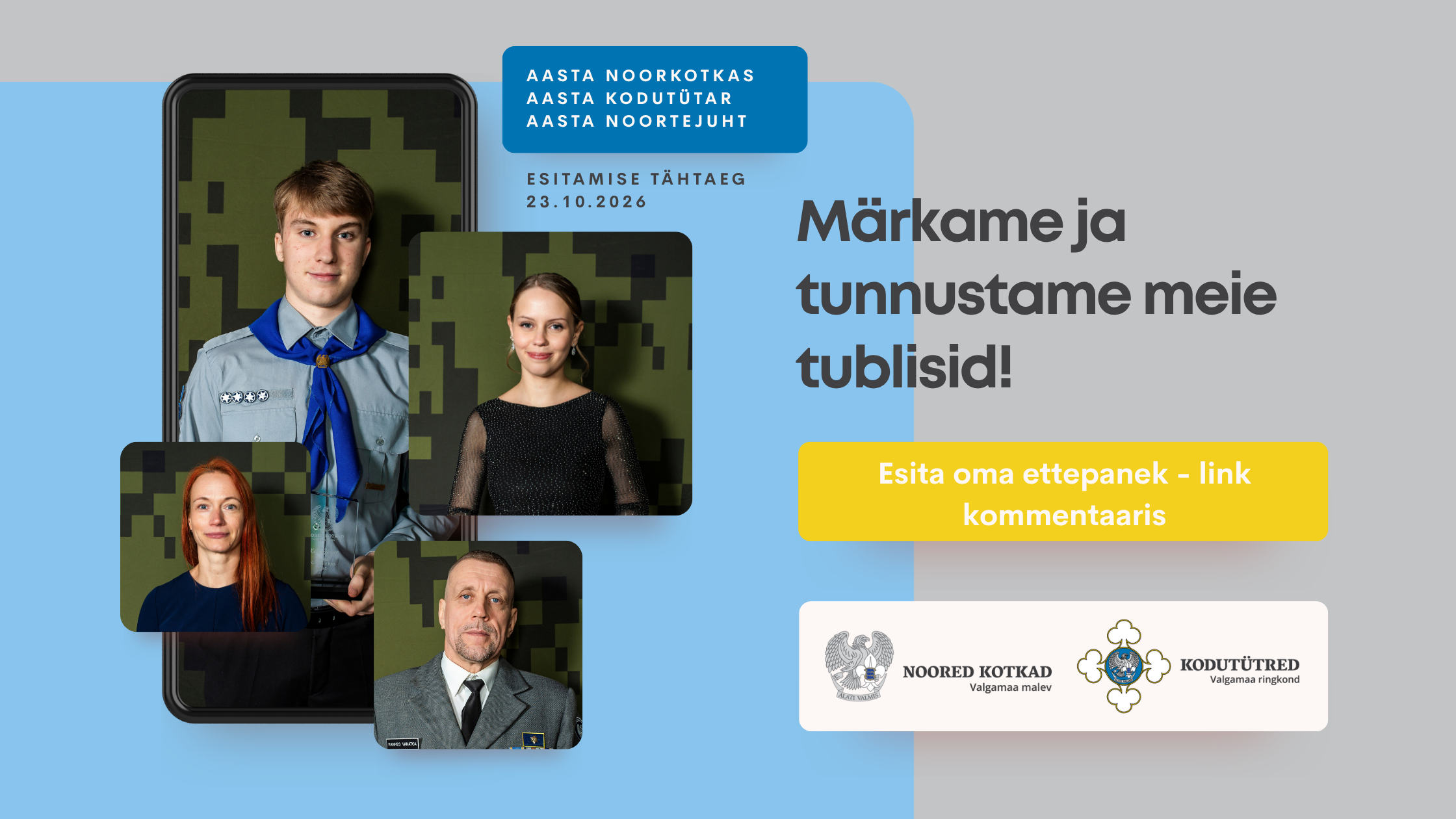 Märkame ja tunnustame Kodutütarde ja Noorte Kotkaste tublisid!