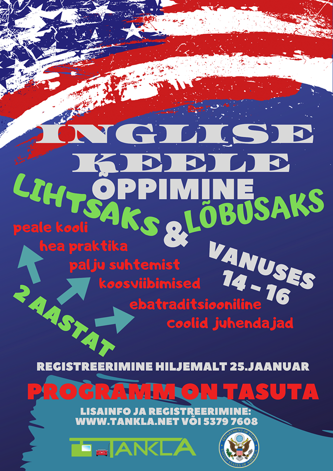 TASUTA! Inglise keele kursus noortele
